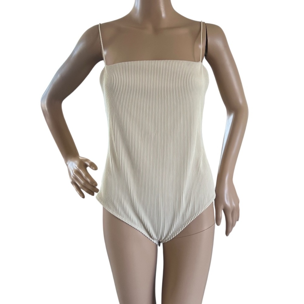 H&M bodysuit tank ribbed square-neck bodysuit